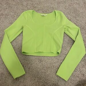 Cropped Women's Small Neon Green Longsleeve